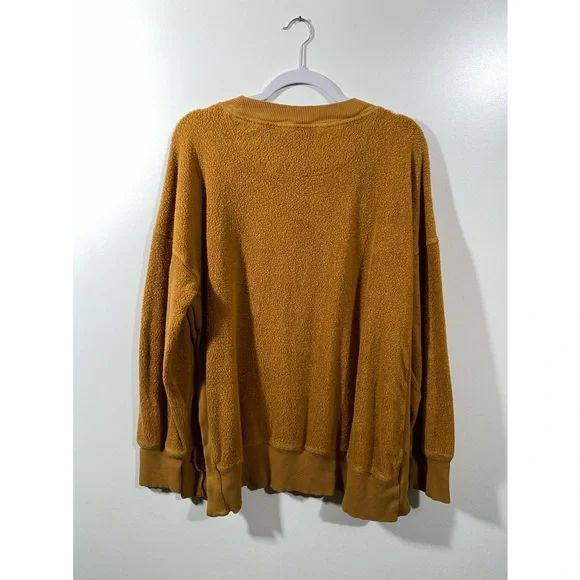 Aerie Cozy Good Vibes Oversized Sweatshirt in Mustard Yellow Size Large - Picture 3 of 8